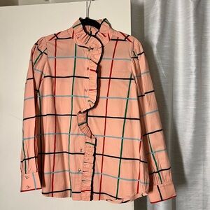 Clare V Ella Blouse Windowpane size Large. Never worn. Brand new with tags.